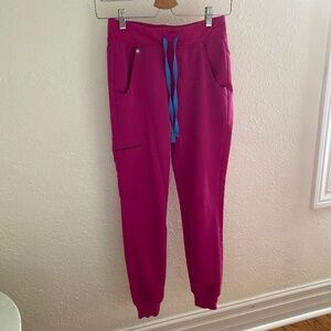 FIGS Zamora jogger scrub pants - raspberry sorbet